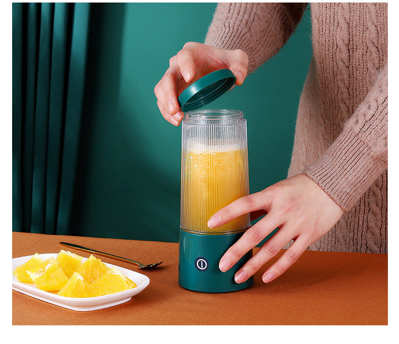 Rechargeable Portable Juicer Cup | 37W | 4-Cutter Head | 350ml | 12,000 RPM | USB Powered | 8×8×18.5cm | Blue, Green & Pink