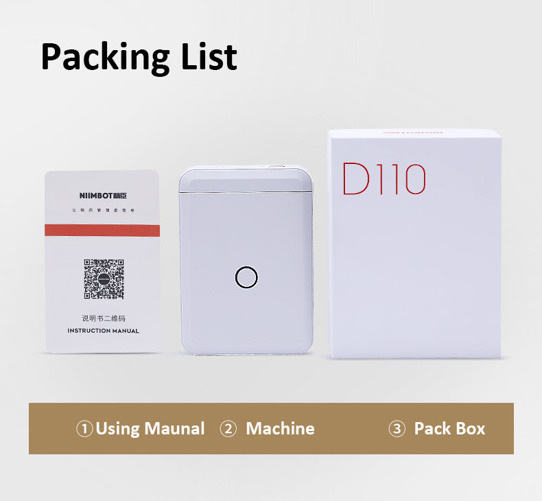 D110 Bluetooth Thermal Label Printer | 203dpi, 1200mAh | Portable Home & Office Sticker Printer