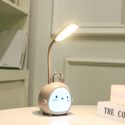 USB LED Bedside Study Night Light | ABS | ≤36V | 7.3×11×21cm | Desk & Dormitory Lamp | Blue, Green, Grey & Pink
