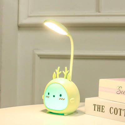 USB LED Bedside Study Night Light | ABS | ≤36V | 7.3×11×21cm | Desk & Dormitory Lamp | Blue, Green, Grey & Pink