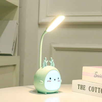 USB LED Bedside Study Night Light | ABS | ≤36V | 7.3×11×21cm | Desk & Dormitory Lamp | Blue, Green, Grey & Pink