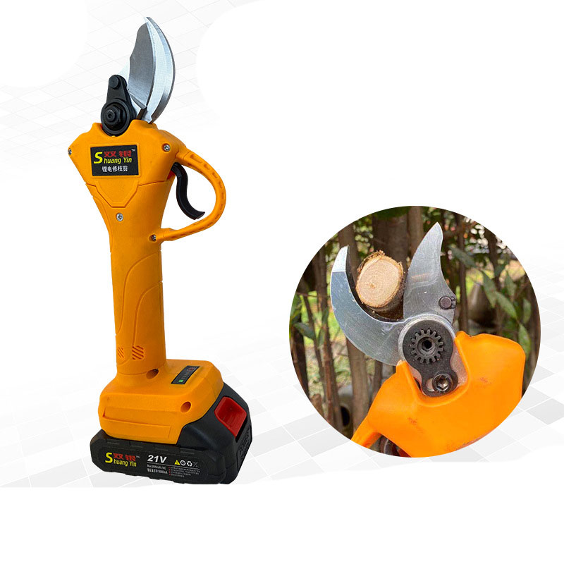 SY350 Electric Pruning Shears | DC21V Lithium Battery, 35mm Cut, 2300 RPM, 2 Batteries Included