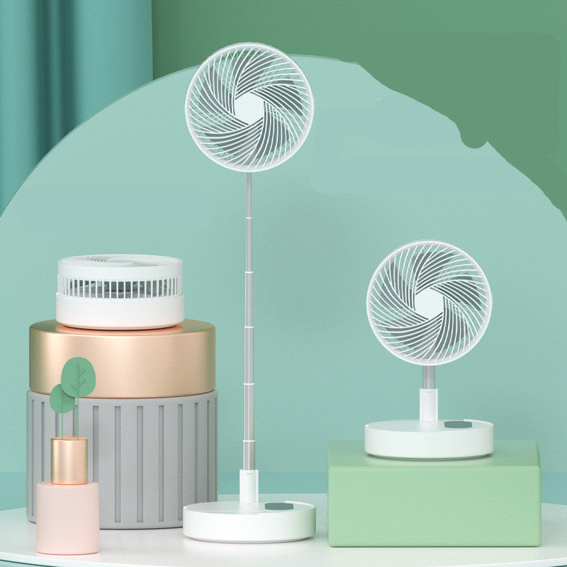 USB Rechargeable Portable Folding Fan | 5W | 3-Speed | Remote Control | Oscillating | Auto Fall-Stop | 9.5-Inch | ≤36dB | 5000mAh & Fixed Head