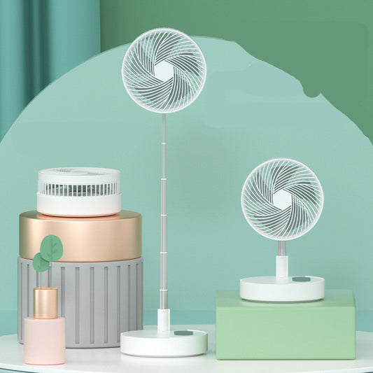 USB Rechargeable Portable Folding Fan | 5W | 3-Speed | Remote Control | Oscillating | Auto Fall-Stop | 9.5-Inch | ≤36dB | 5000mAh & Fixed Head