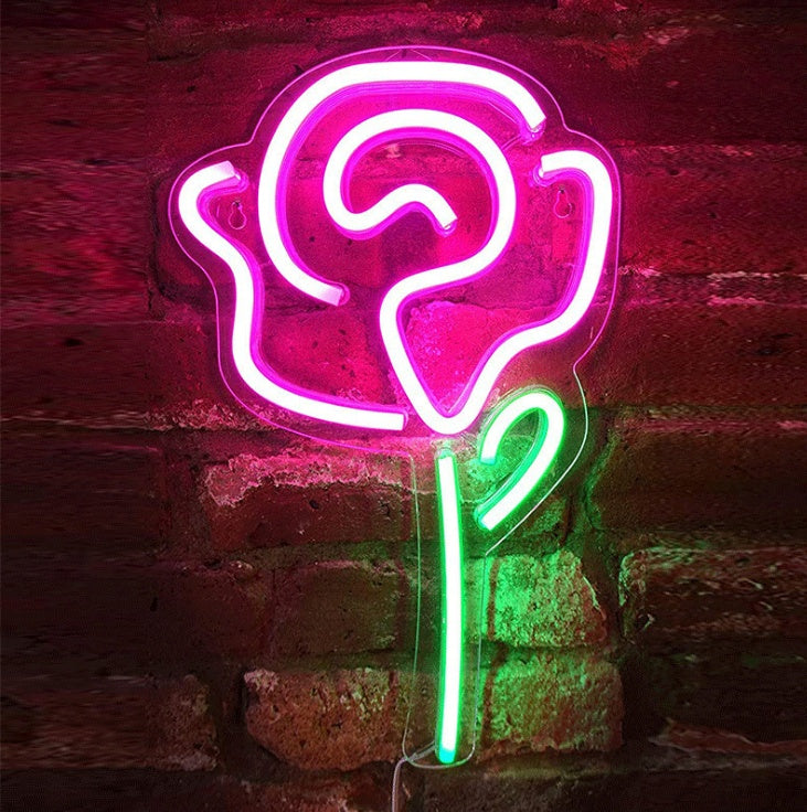 Acrylic LED Neon Sign Wall Light | USB 5V | IP42 | 500,000hr | Transparent Backboard | 4 Designs | Party, Bar & Interior Wall Decor