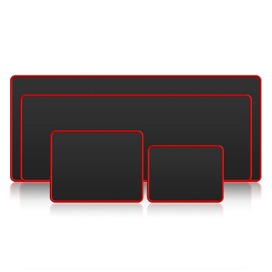 Gaming Mouse Pad | Black & Red | Non-Slip Rubber Base, Wrist Guard | 4 Sizes | Office & Gaming