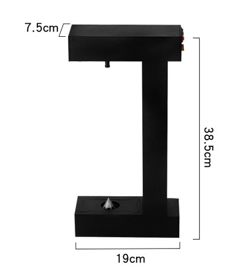 Anti-Gravity Floating Sand Hourglass LED Table Lamp | UV Disinfection, Geometric Design, Obsidian Black, US Plug