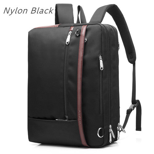 17.3" Business Laptop Backpack | Nylon & Canvas, 20–35L | Waterproof, Multi-Pocket | Black & Gray