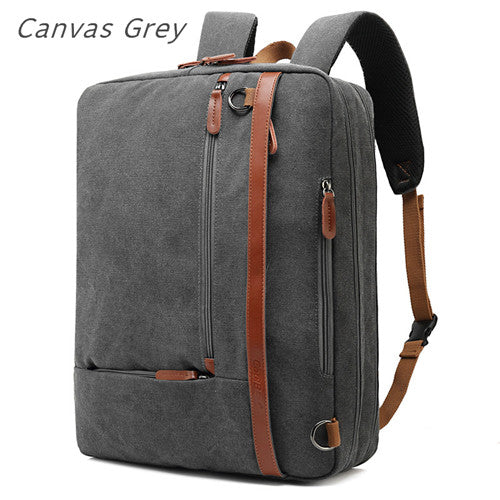 17.3" Business Laptop Backpack | Nylon & Canvas, 20–35L | Waterproof, Multi-Pocket | Black & Gray