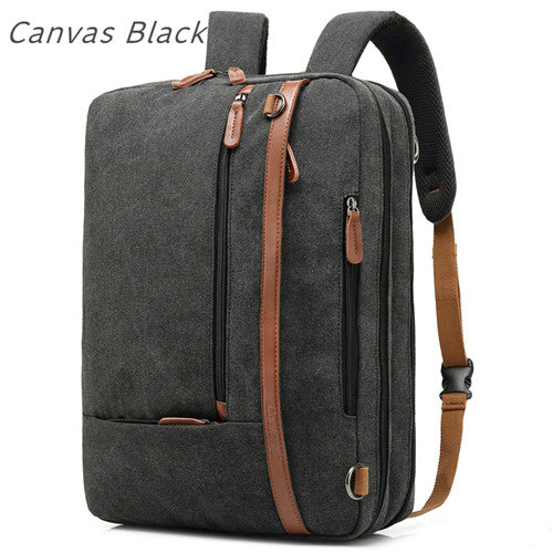 17.3" Business Laptop Backpack | Nylon & Canvas, 20–35L | Waterproof, Multi-Pocket | Black & Gray