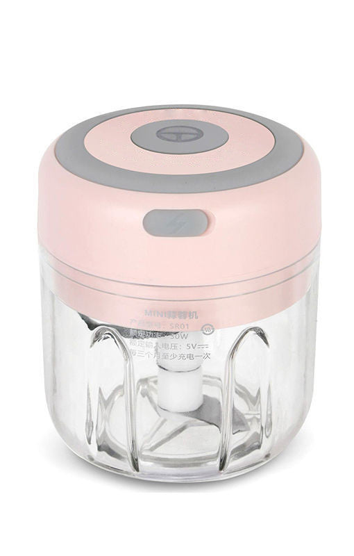 Mini Electric USB Rechargeable Garlic & Food Chopper | 30W | 1200mAh | BPA-Free | Stainless Steel Blade | 100ml, 250ml & 350ml | Green, Pink & White | Kitchen Tool