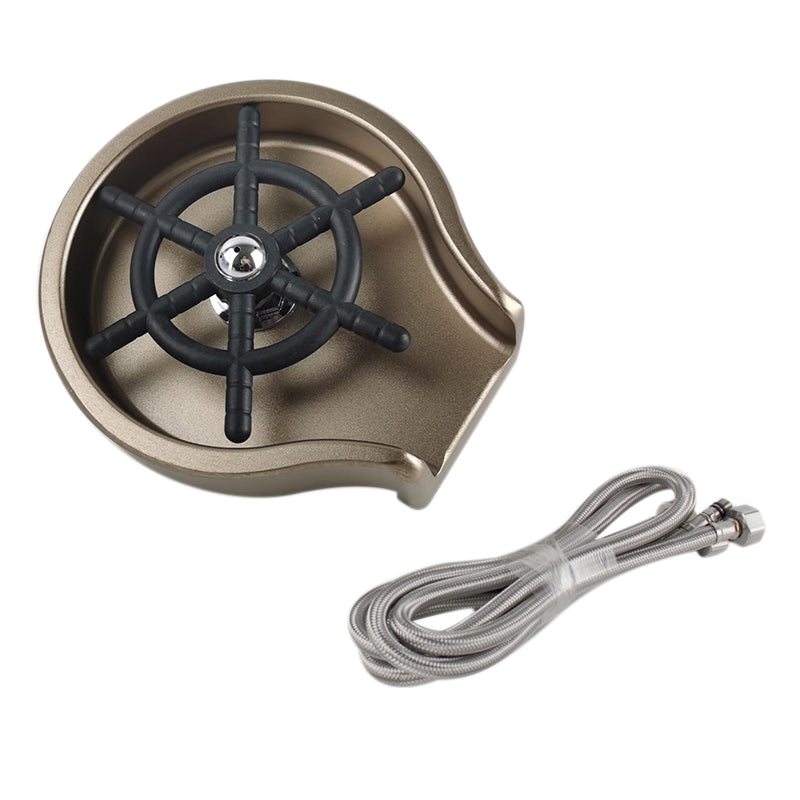 Stainless Steel High-Pressure Cup Washer | Automatic Push | Bar & Kitchen | Black, Gold & Silver | Multiple Sizes & Brush Attachments