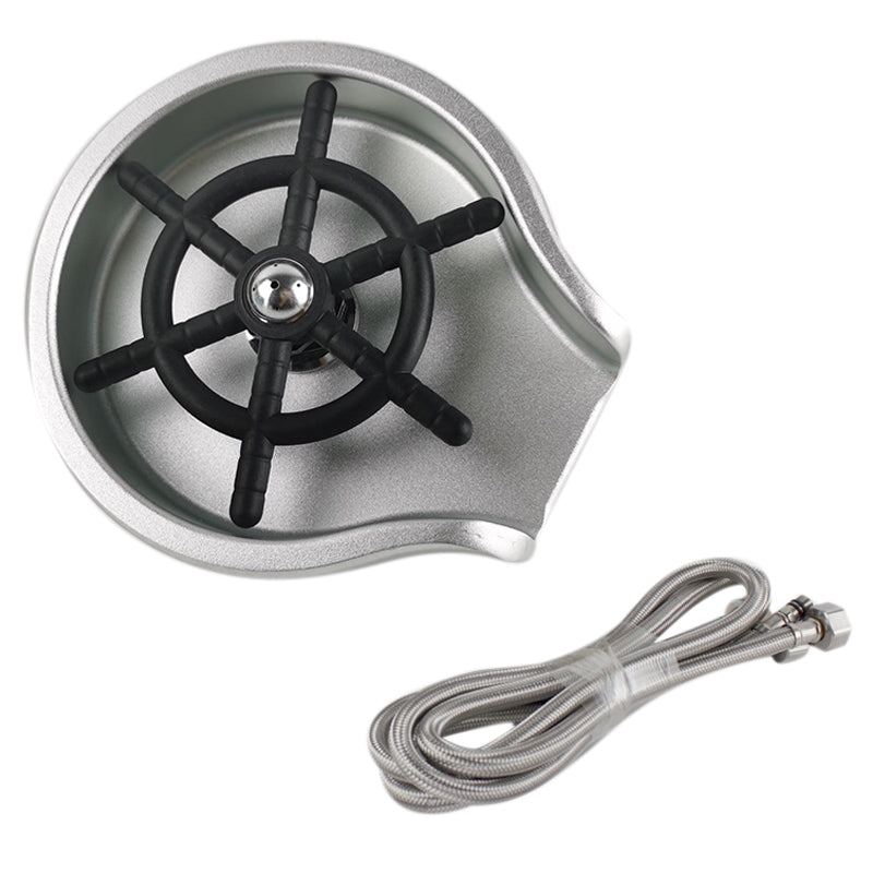 Stainless Steel High-Pressure Cup Washer | Automatic Push | Bar & Kitchen | Black, Gold & Silver | Multiple Sizes & Brush Attachments