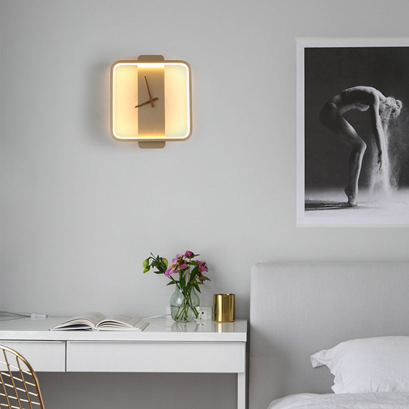 Nordic Acrylic Wall Lamp | LED | 300×300mm | 50,000hr | Round & Square | Black & Gold | 110V & 220V