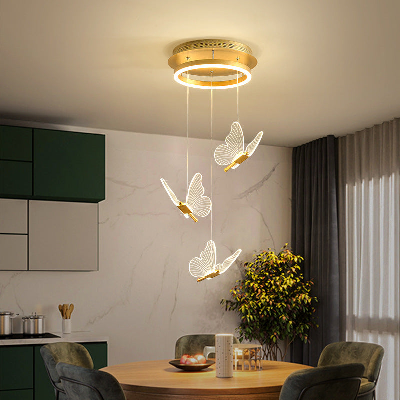 Modern Loft LED Glass Chandelier | Gold Iron Frame, 3-24 Heads, Stepless Dimming, 100-240V, Living Room