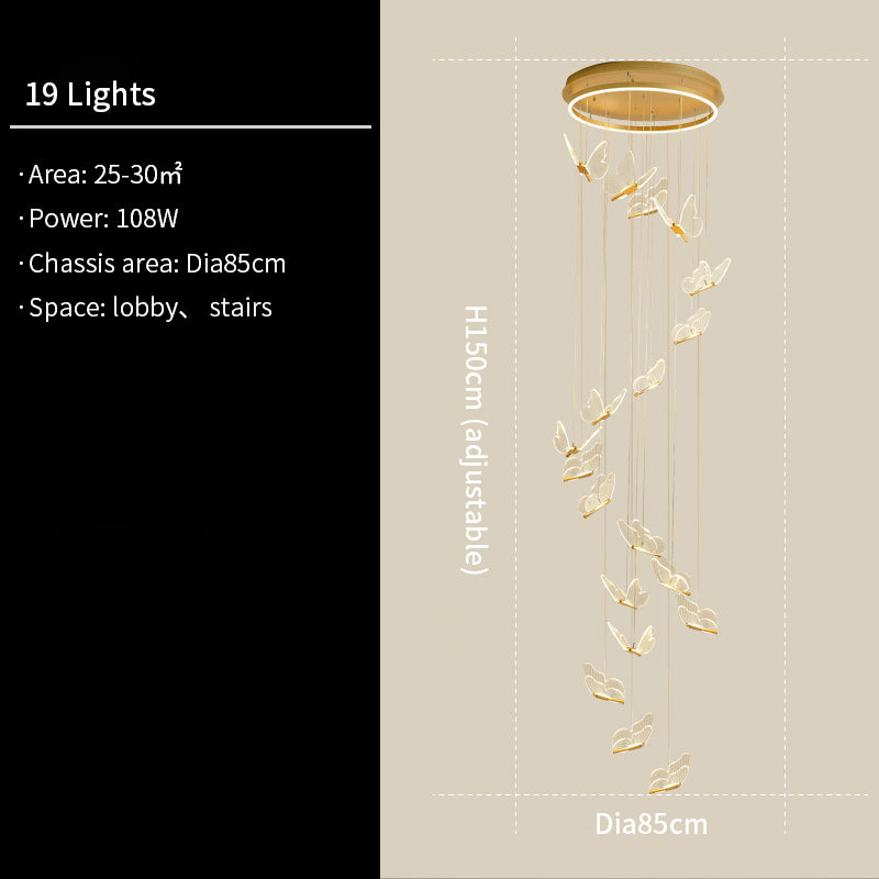 Modern Loft LED Glass Chandelier | Gold Iron Frame, 3-24 Heads, Stepless Dimming, 100-240V, Living Room