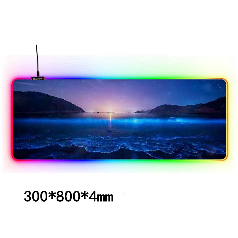 RGB LED Gaming Mouse Pad | Luminous Lighting | Waterproof Cloth | Stitched Edges | 7 Sizes