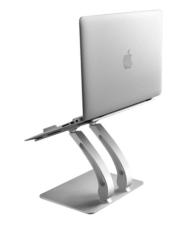 Aluminum Alloy Foldable Laptop Stand | Cooling Base, Adjustable Lift | Black & Gray