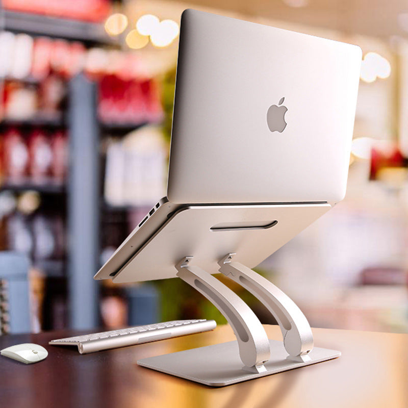 Aluminum Alloy Foldable Laptop Stand | Cooling Base, Adjustable Lift | Black & Gray