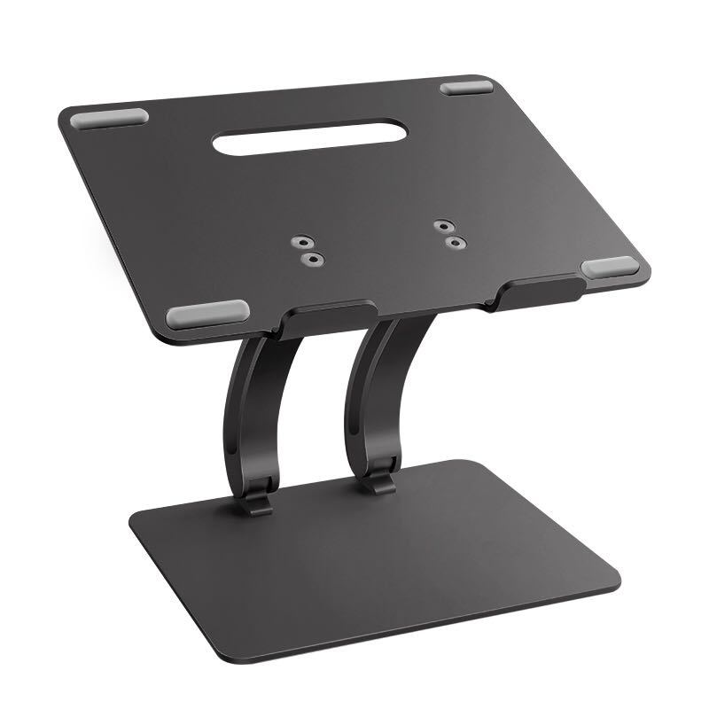 Aluminum Alloy Foldable Laptop Stand | Cooling Base, Adjustable Lift | Black & Gray