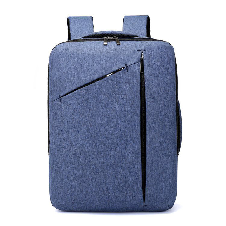 Unisex Laptop Backpack | Zipper | Soft Surface | 31×44×10cm | Black, Blue & Grey | Men & Women
