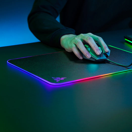 Razer Firefly V2 RGB Gaming Mouse Pad | 19-Zone Chroma Lighting, Micro-Textured, Cable Catch | Black
