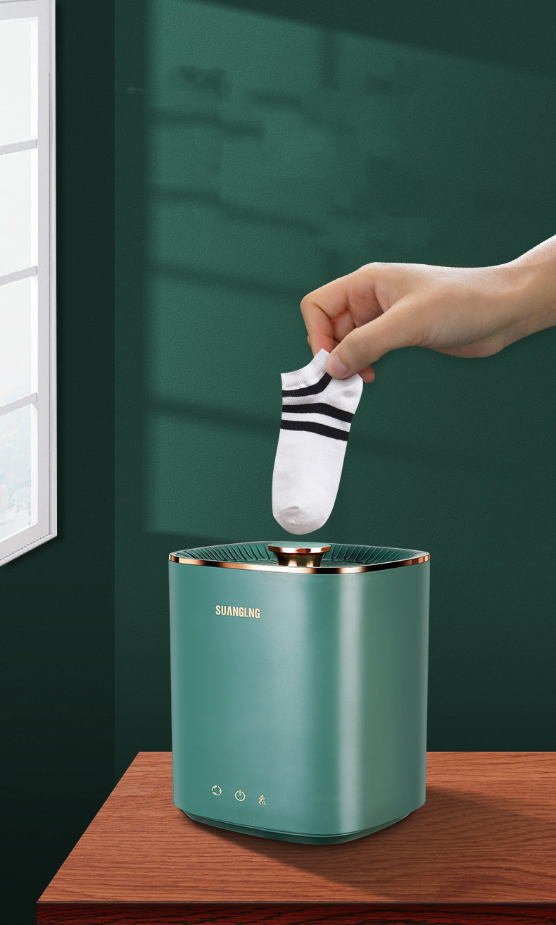 Mini Portable Washing Machine | 10W | Ozone Sterilisation | Blue Light | 15-Min Quick Wash | 110–220V | Green & White