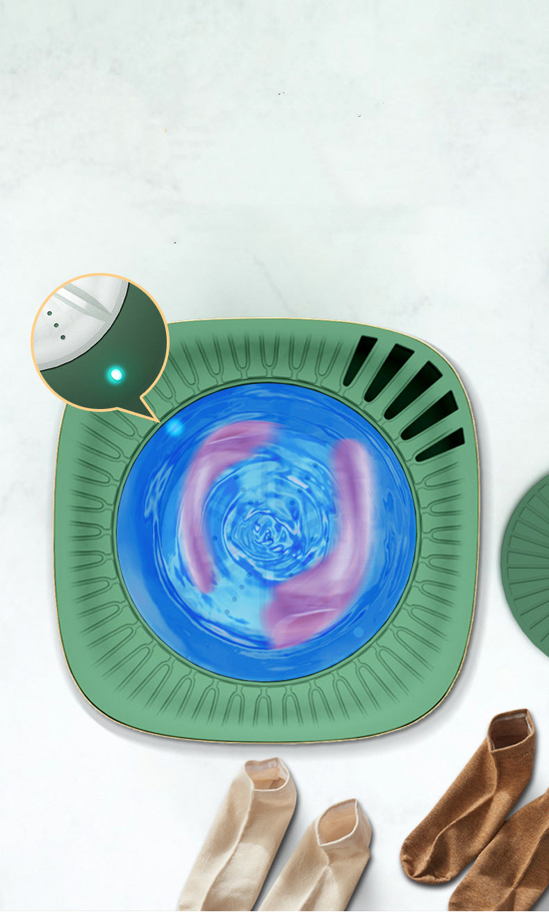 Mini Portable Washing Machine | 10W | Ozone Sterilisation | Blue Light | 15-Min Quick Wash | 110–220V | Green & White