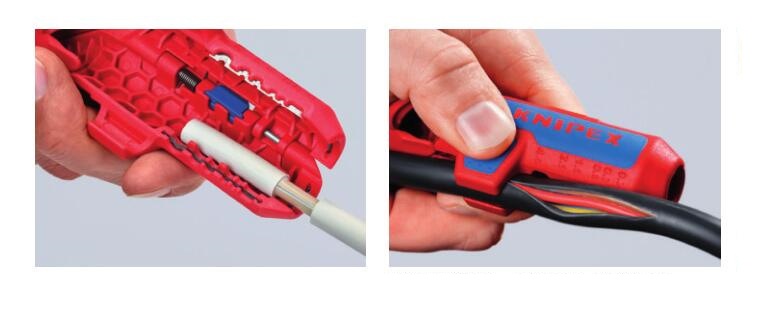 KNIPEX German-Style Wire Stripper | Curved Handle, 135mm, 8-13mm Cable, CAT5-7 & Coaxial, 2 Styles