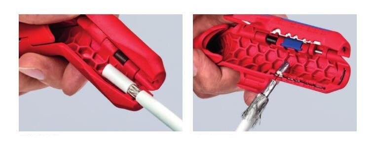 KNIPEX German-Style Wire Stripper | Curved Handle, 135mm, 8-13mm Cable, CAT5-7 & Coaxial, 2 Styles