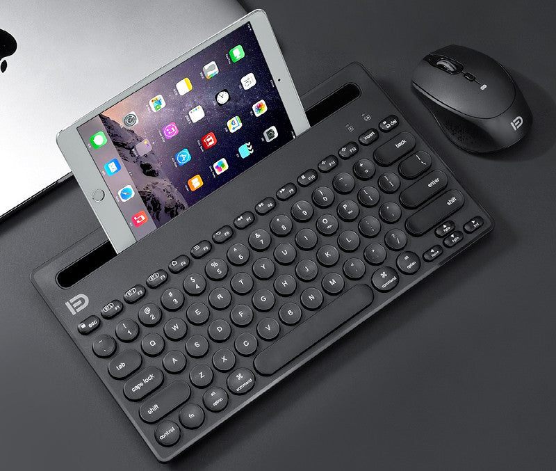 Wireless Bluetooth Keyboard & Mouse Combo Set | USB Bluetooth, Black & Pink, Optional Storage Bag