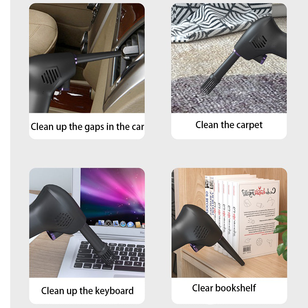 Cordless Electric Air Duster | 45,000 RPM | 70m/s | Built-In LED | Retractable Nozzle | 6,000mAh & 15,000mAh | USB & 220V | Black | Computer, Keyboard & Camera Cleaning