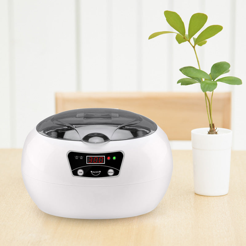 Ultrasonic Jewellery & Household Cleaner | 40KHz | Digital Control | 20.6×15.2×13.2cm | EU & US Plug | White Blue & White Grey