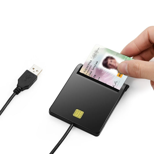 DM-HC65 USB 2.0 Smart Card Reader | ISO 7816 | ID, CAC, SIM, ATM, Bank & Tax Cards | 5V/3V/1.8V | Windows & Mac | Black