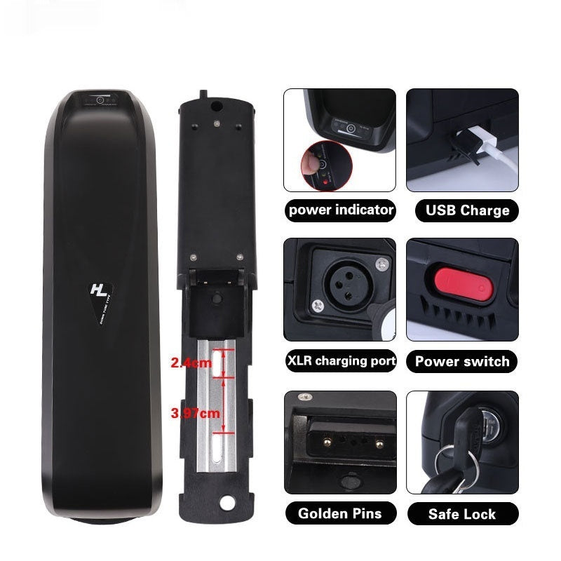 E-Bike Lithium Battery Pack – 36V / 48V / 52V Hailong with BMS Protection