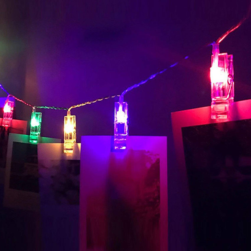 LED Photo Holder String Lights | Battery Powered | Warm White & Colorful | 100cm to 600cm | Photo Clip Fairy Lights | Bedroom, Wedding & Party Decor | Wall & Window Display