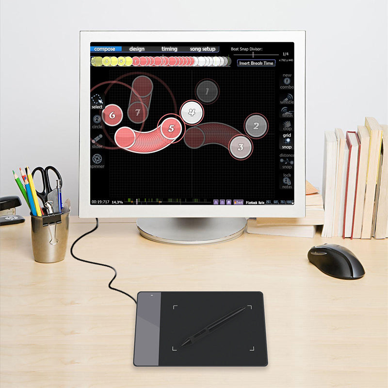HUION 420 Graphics Drawing Tablet | 4000 LPI | 2048 Pressure Levels | USB | 4×2.23" Work Area | Black