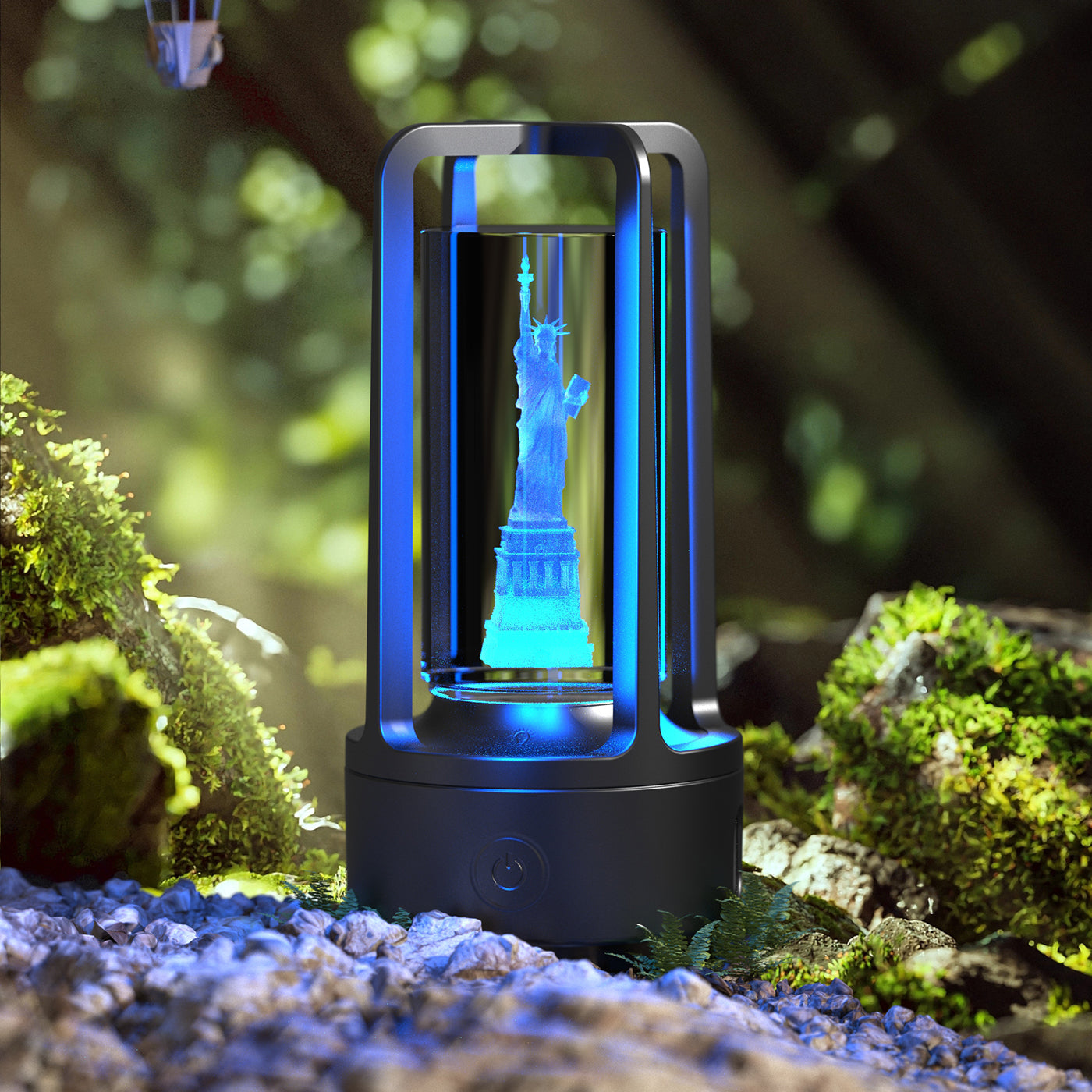 2-in-1 Bluetooth Speaker & LED Night Lamp | Acrylic & Crystal | Touch Sensor | 2,500mAh | 5W | Wireless Charging | 13 Motifs | Black & White | Valentine's Day Gift | Home & Party Decor