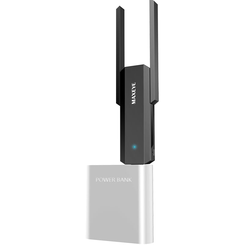 300Mbps WiFi Signal Amplifier & Repeater | MTK Chip, Dual-Side Heat Sink, Compact Design | Black