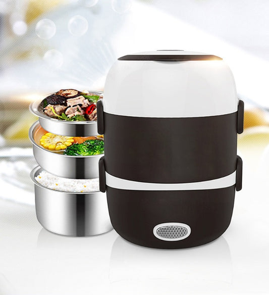 Electric Heated Lunch Box | 200W | 220V | 2-Layer 1L & 3-Layer 2L | 190×190×190mm | Portable Food Warmer | Office, Work & Travel