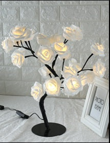 Decorative LED Flower Tree Lamp | Warm Light | 220V | Indoor & Window Decor | 8 Colour Combos | EU, US & USB | Gift