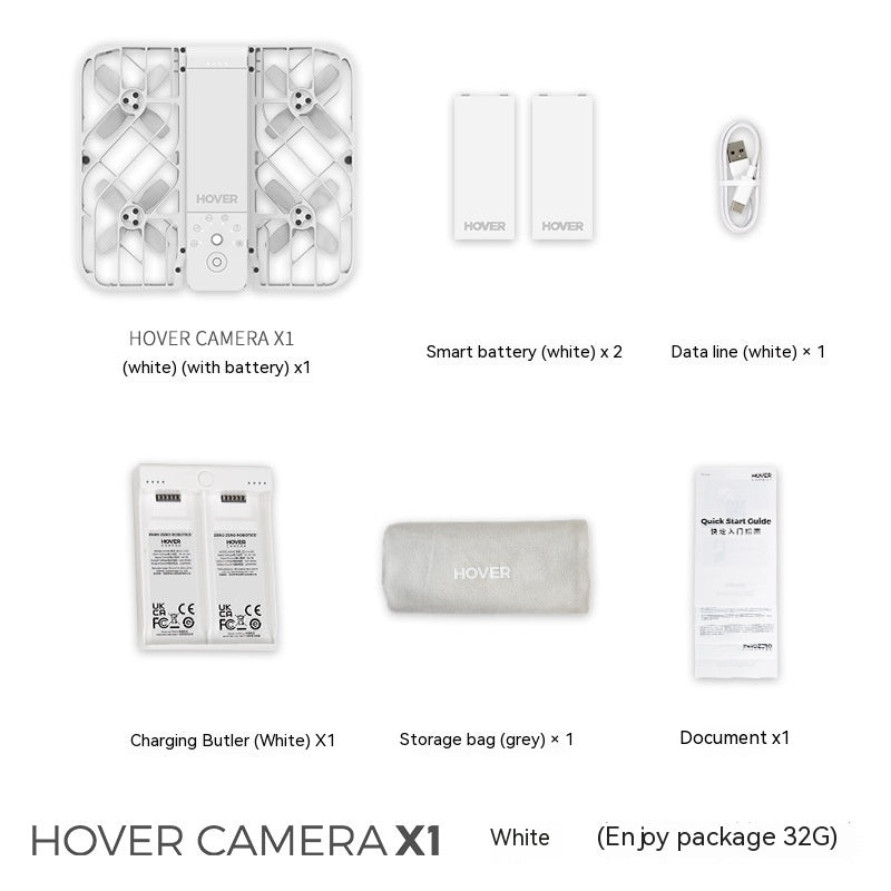 Hafu X1 Follow-Me Camera Drone | Magnesium Alloy, Auto-Tracking (Black/White)