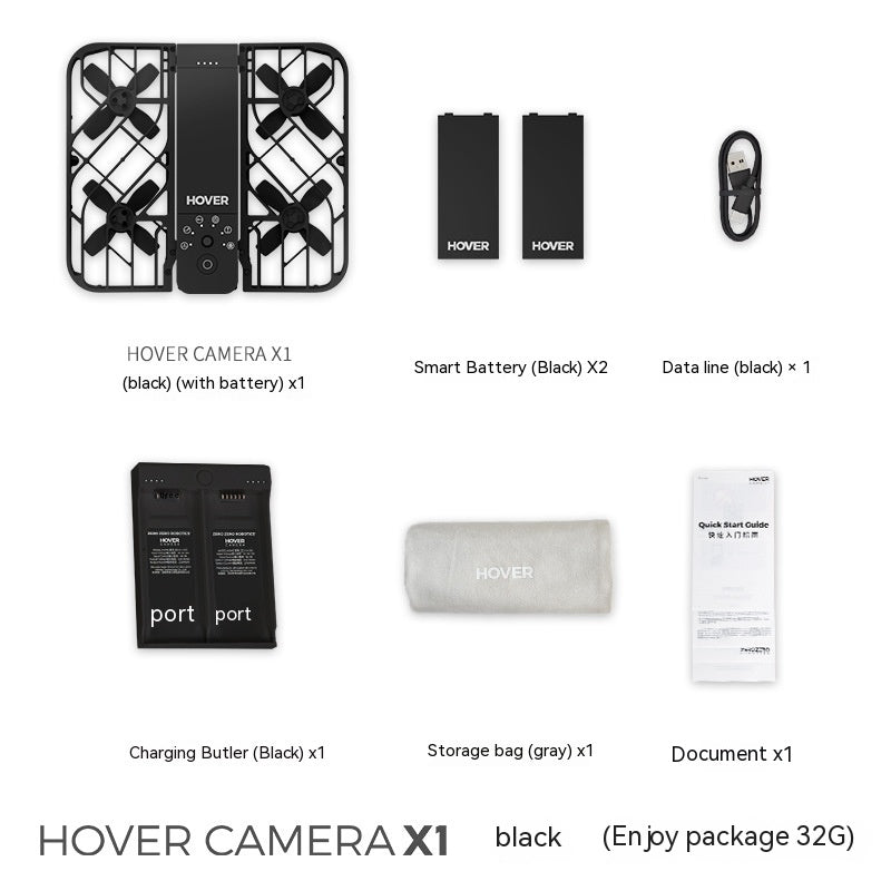 Hafu X1 Follow-Me Camera Drone | Magnesium Alloy, Auto-Tracking (Black/White)