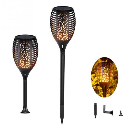 Solar LED Outdoor Torch Flame Garden Light | IP65 | 350 Lux | 10hr Runtime | 5.5V Solar | 2200mAh | Auto On/Off | 33–96 LED | 1–4pc | Garden, Lawn & Pathway