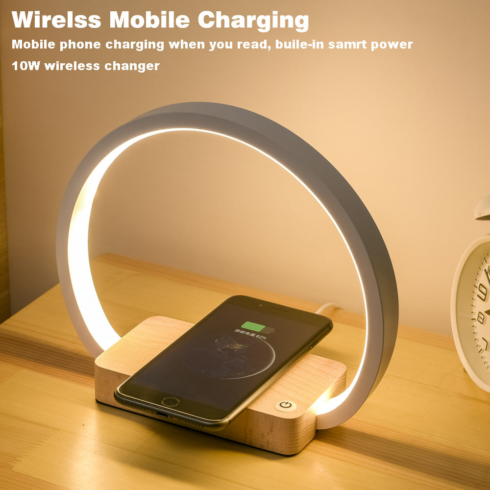 Wireless Charging Multifunctional Desk Lamp | Eye Protection | USB | Metal Shade | Bedside & Office | European Style