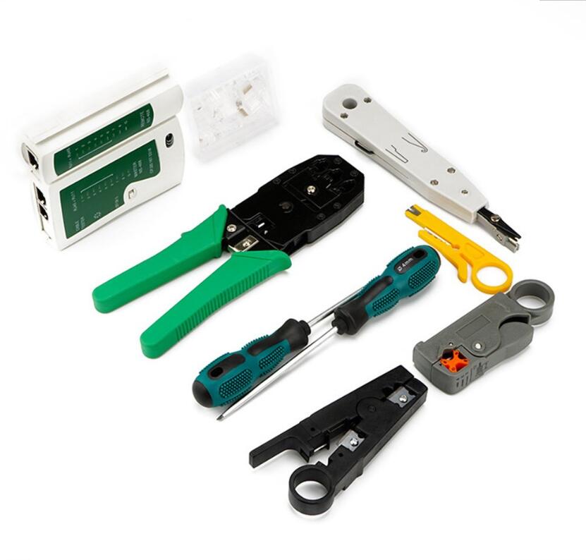 11-Piece Professional Network Toolkit | Crimping Pliers, RJ45 Tester, Wire Stripper, Screwdrivers & Tool Bag