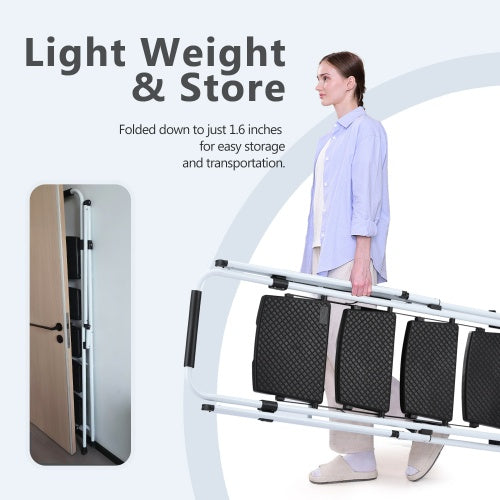4-Step Folding Steel Ladder Stool | Anti-Slip Wide Pedals, Safety Handle, Multi-Purpose, White