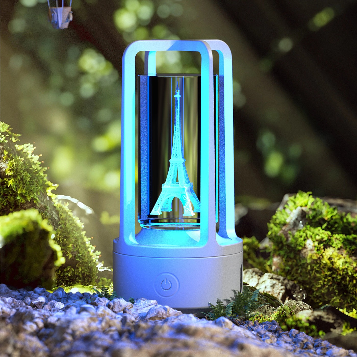 2-in-1 Bluetooth Speaker & LED Night Lamp | Acrylic & Crystal | Touch Sensor | 2,500mAh | 5W | Wireless Charging | 13 Motifs | Black & White | Valentine's Day Gift | Home & Party Decor