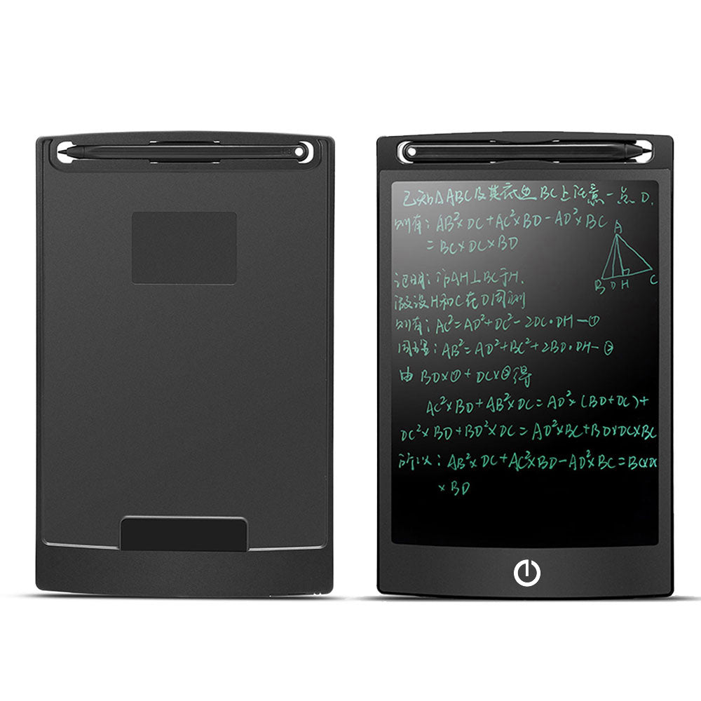 LCD Writing Tablet | Pressure-Sensitive | One-Button Erase | 150×122×7mm | 112g | CR2025 | CE/FCC/RoHS | Black, Blue & Rose Red