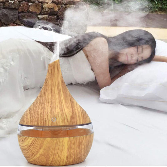 Ultrasonic LED Essential Oil Diffuser & Humidifier | Wood Grain | <1L | USB | ABS+PP | Single & Bundle Sets